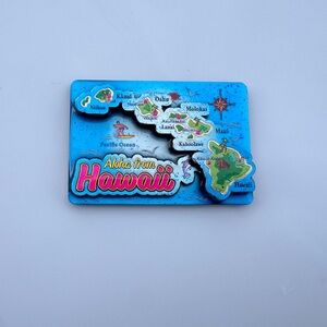 Hawaii Aloha Island Map Souvenir Refrigerator Magnet Travel Collectible NEW